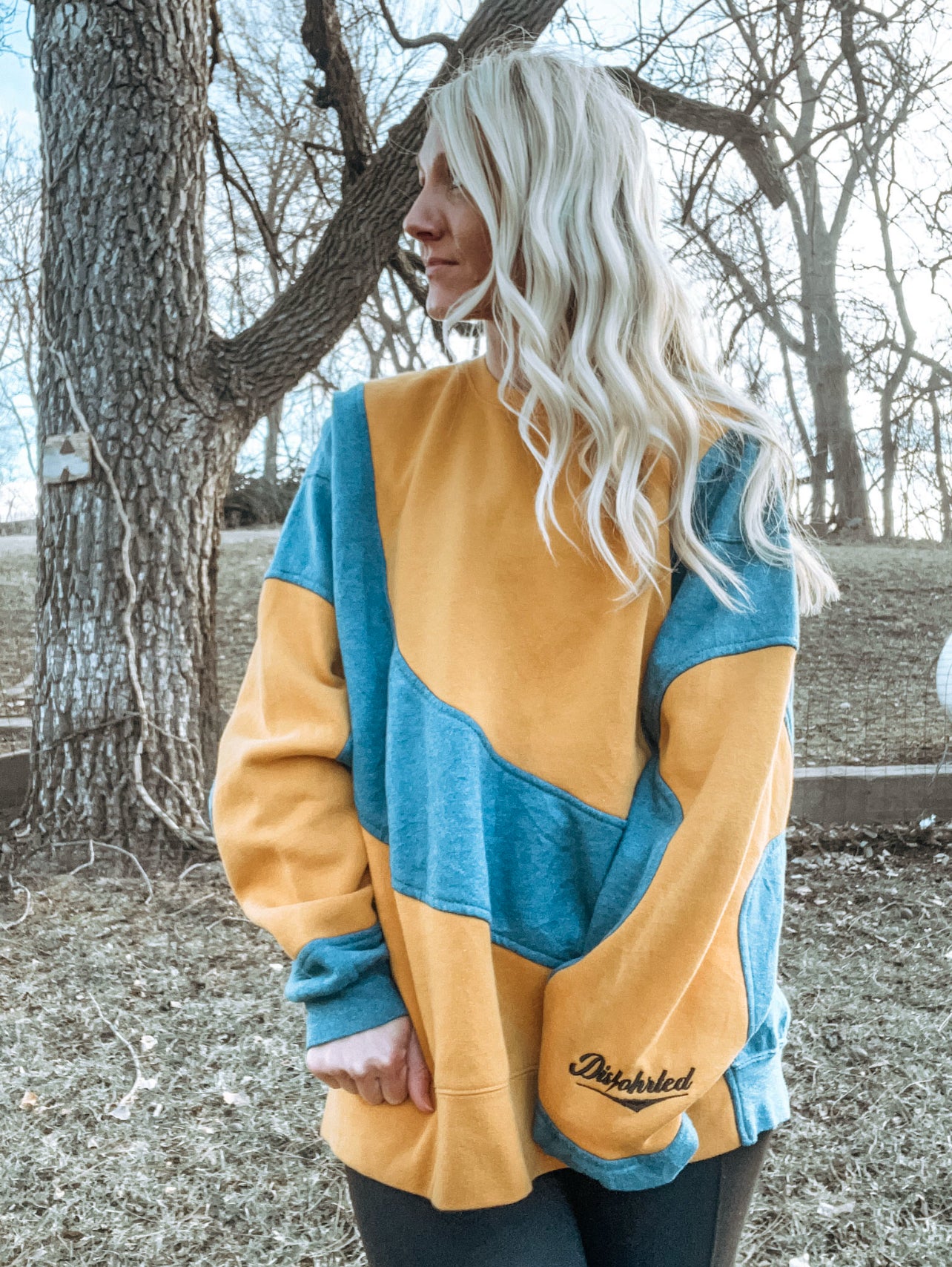 Upcycled disohrted crewneck