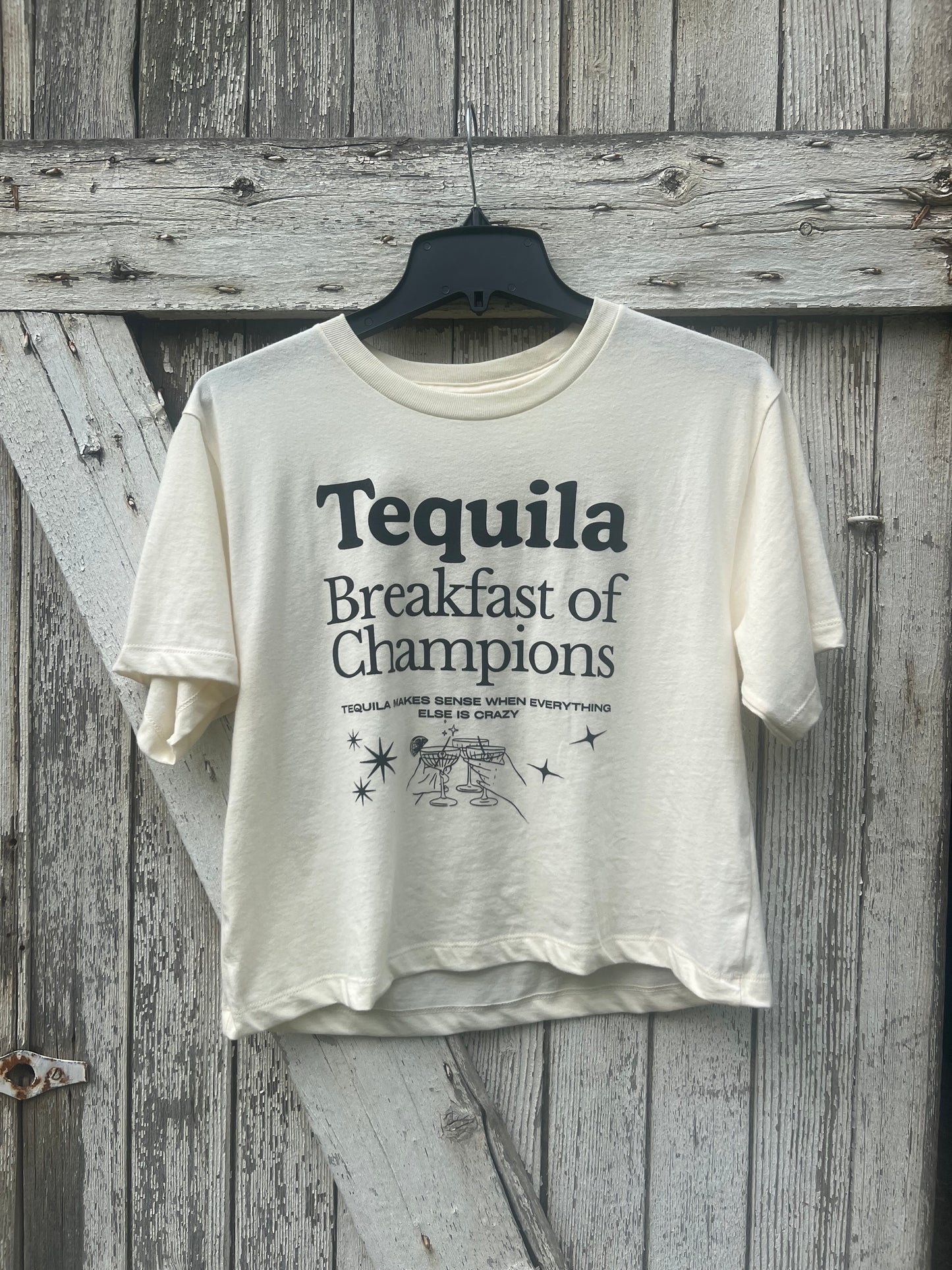 Tequila Breakfast of Champions Ladies Tee Crop