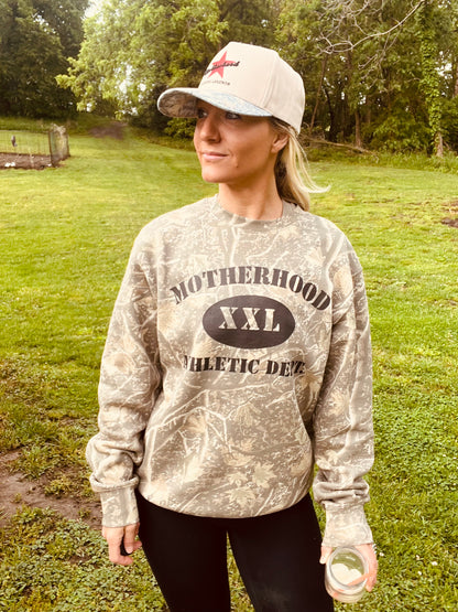 Motherhood camo crewneck