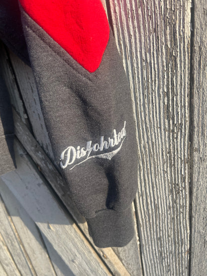 Upcycled vintage crewneck sweatshirt red and grey