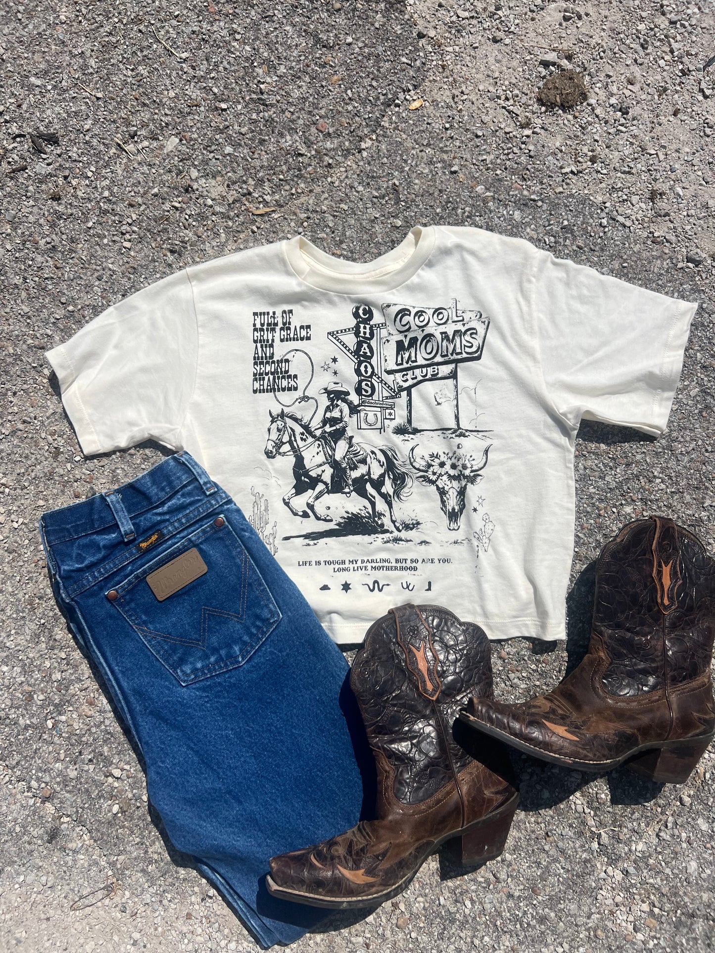 COOL MOMS CLUB TEE- Full of grit, grace and second chances