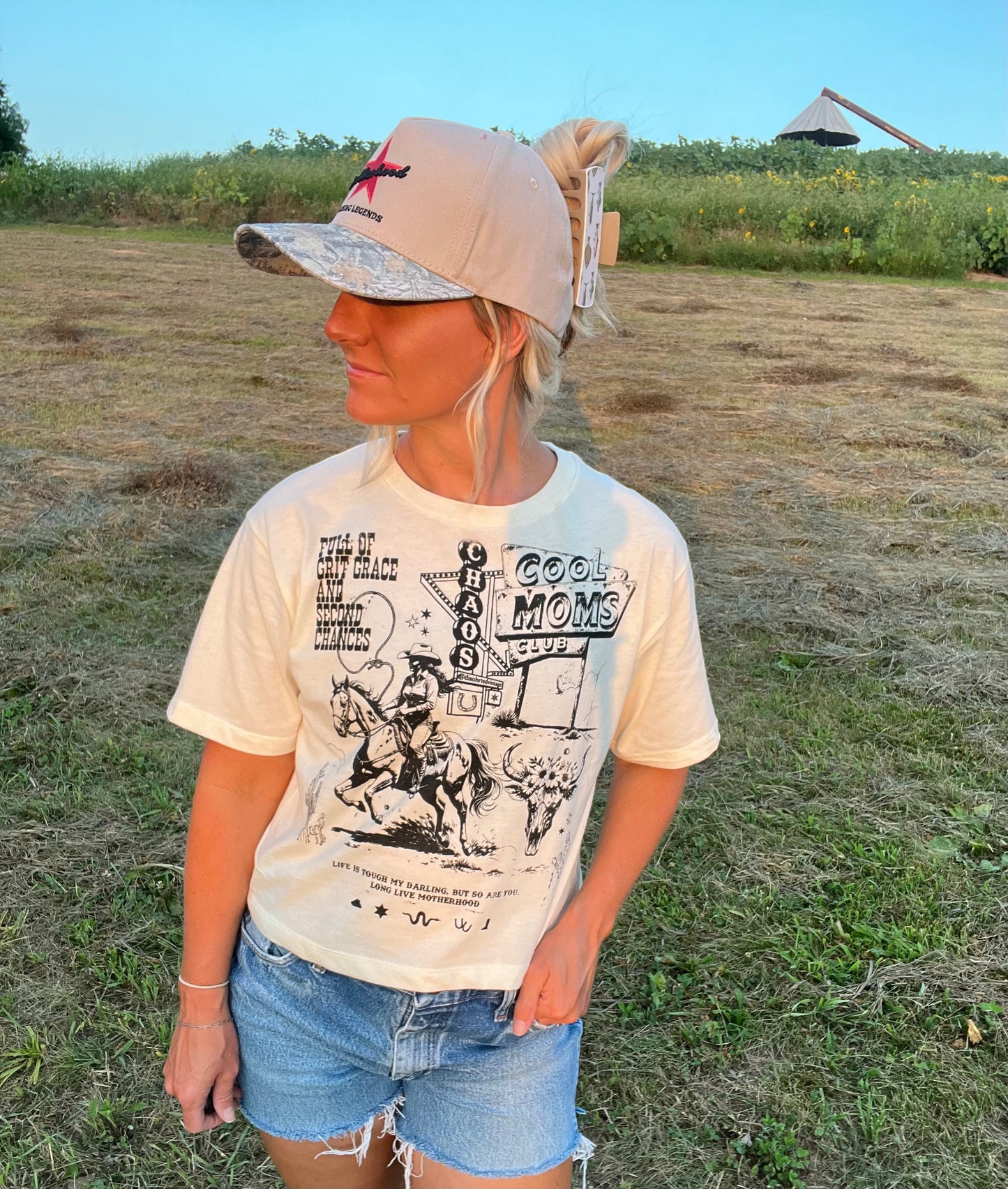 COOL MOMS CLUB TEE- Full of grit, grace and second chances